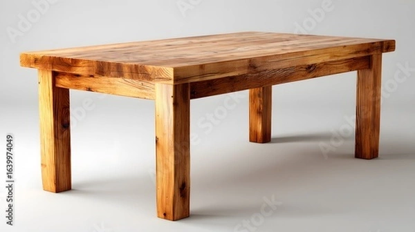 Fototapeta Rustic wooden dining table farmhouse style kitchen table furniture design