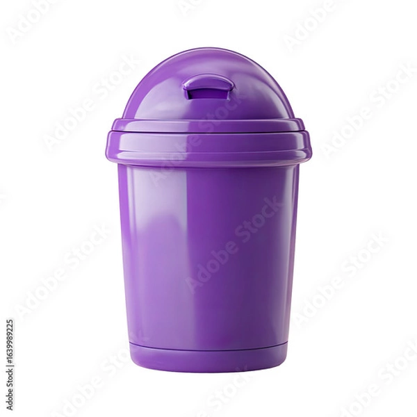 Obraz Purple plastic waste bin with a lid