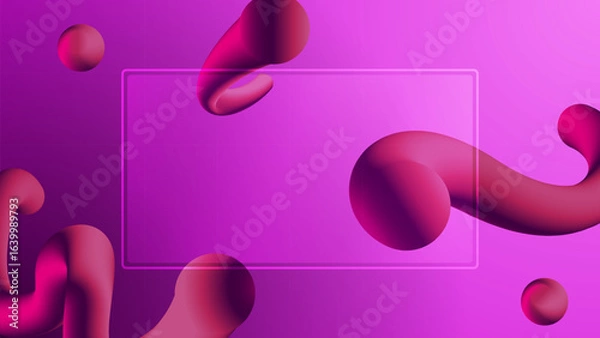 Obraz Fundo roxo com formas 3d