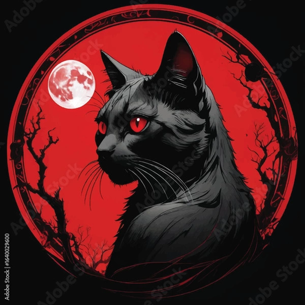 Fototapeta Cat Vector Halloween Design