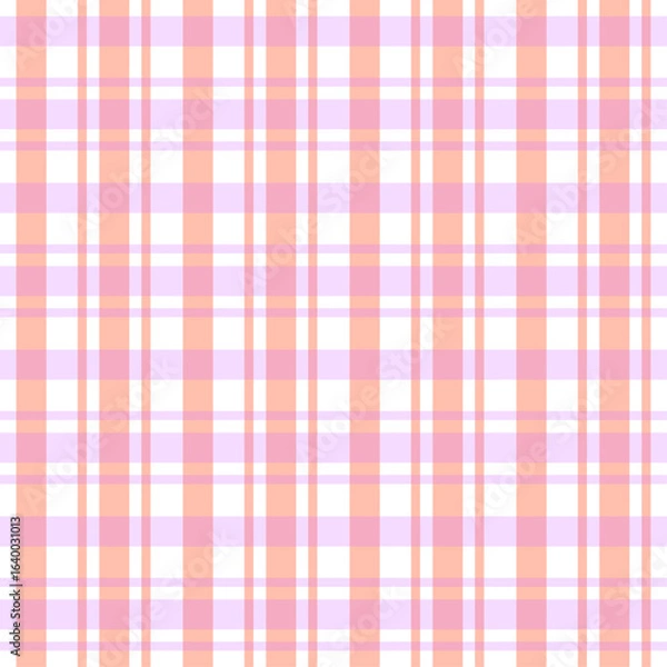 Fototapeta Soft pastel plaid pattern with peach and lavender tones