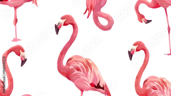 Fototapeta Vibrant Flamingo Pattern Illustration for Creative Design Projects