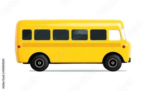 Obraz Yellow school bus, white isolate background