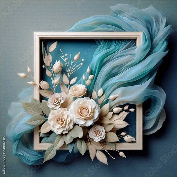 Obraz frame with roses