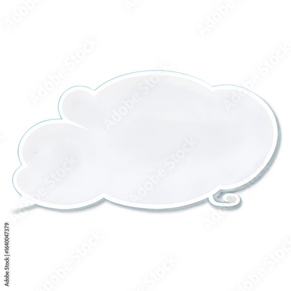 Fototapeta A soft and fluffy speech bubble in the shape of a cloud. This high-quality PNG image on a transparent background is ideal for chat, communication, and thinking concepts.
