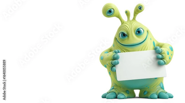 Obraz cheerful cartoon-style lime green alien