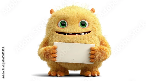 Obraz chubby cartoon-style yellow alien