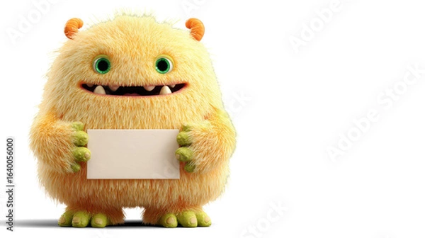 Obraz chubby cartoon-style yellow alien