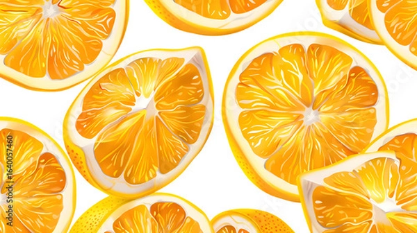 Fototapeta Vibrant Lemon Slice Seamless Pattern for Designs and Projects