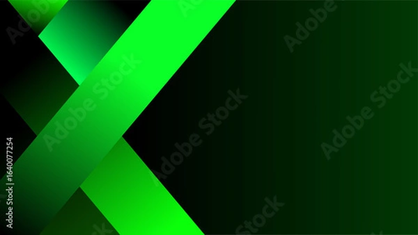 Obraz Elegant green ribbons glowing background