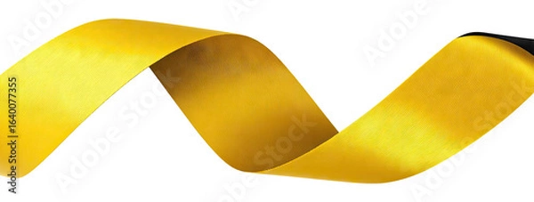 Fototapeta Golden ribbon in a graceful, looping spiral
