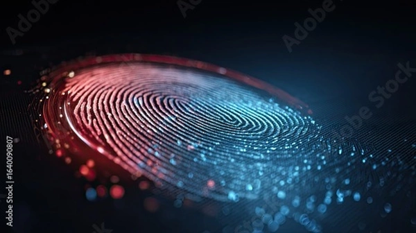 Fototapeta Secure your digital world with advanced biometric fingerprint scanning technology, unlocking personalized access and safeguarding sensitive data in a futuristic cyber landscape