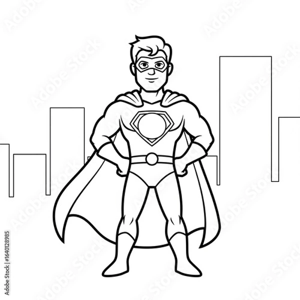 Fototapeta Ausmalbild Superheld