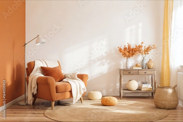 Fototapeta living room interior autumn