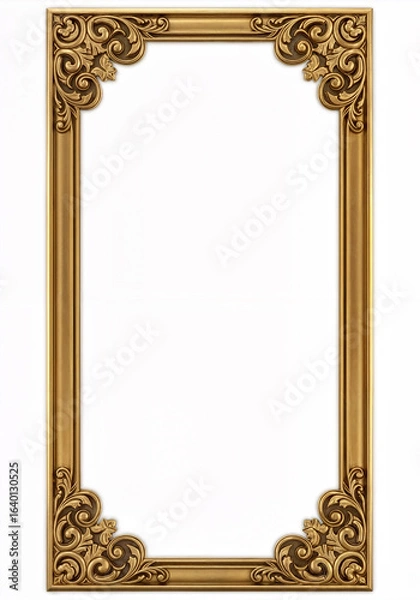 Fototapeta Ornate Golden Rectangular Frame