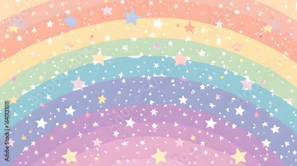 Obraz Pastel Rainbow Seamless Pattern Illustration for Creative Designs