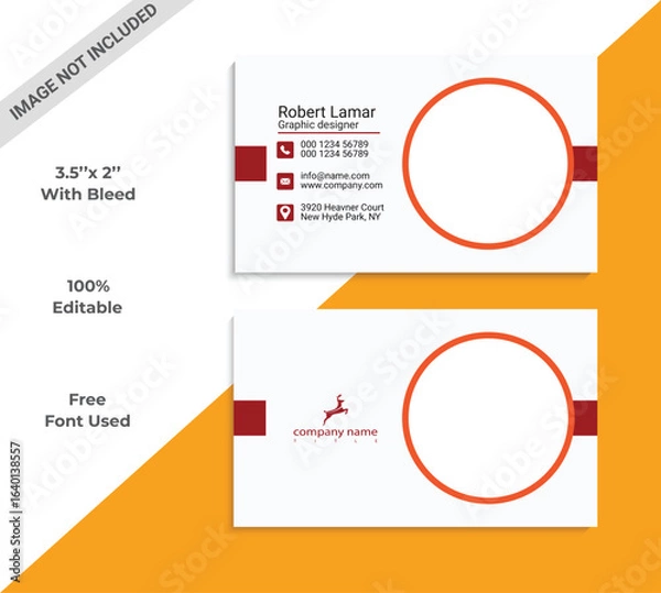 Obraz restaurant business card with 100% editable file 