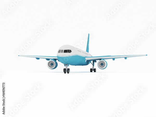 Obraz Airplane isolated on a white background. 3D rendering
