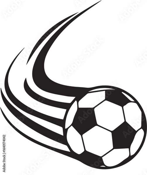 Fototapeta Flying Soccer Ball with Motion Trails