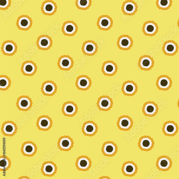 Fototapeta Cute flowers seamless vector pattern. 