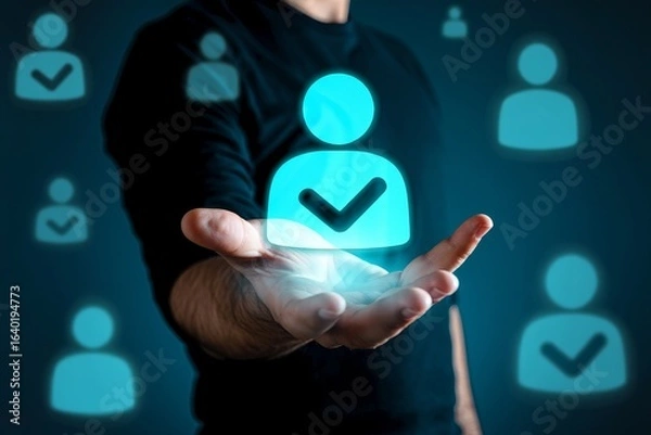 Fototapeta Human resources recruitment talent acquisition hr management candidate selection process