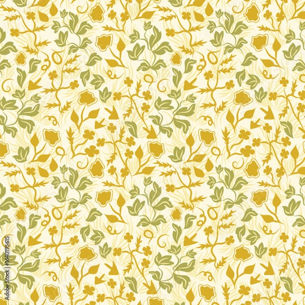 Fototapeta Wild flowers seamless vector pattern
