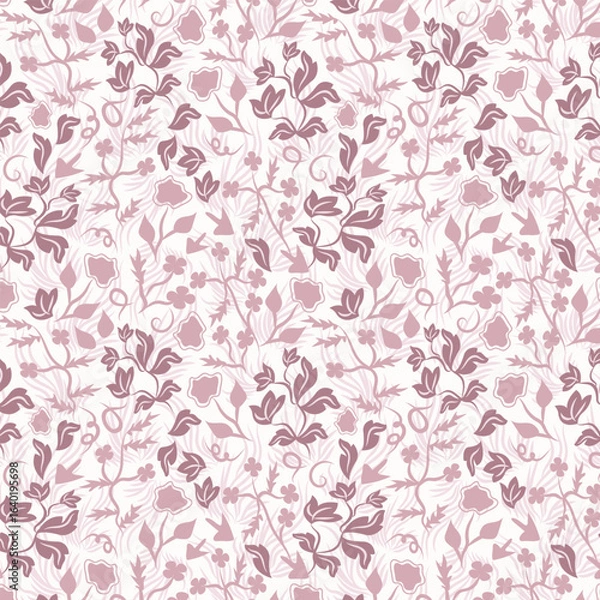 Fototapeta Wild flowers seamless vector pattern
