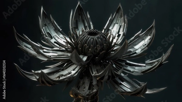 Obraz Abstract metallic flower