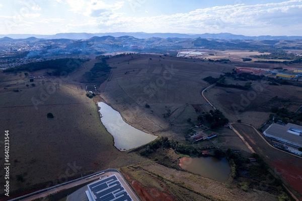 Obraz Aerial view of the city of Pouso Alegre, Minas Gerais