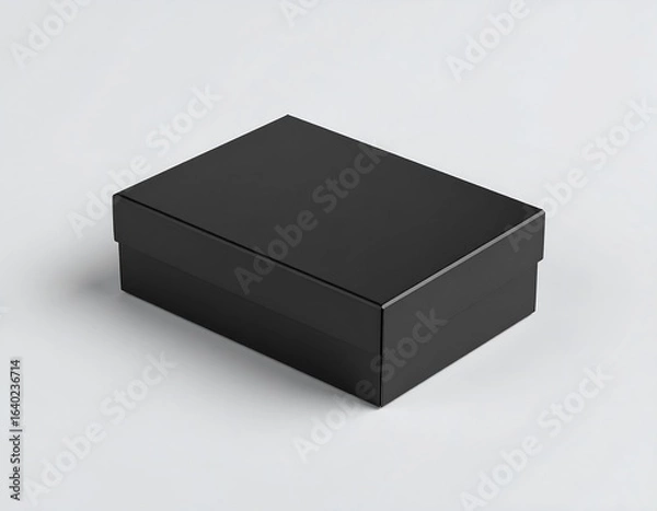 Obraz Blank black shoebox on light gray background