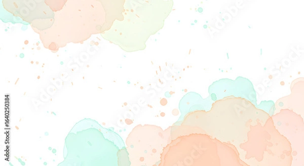 Fototapeta Pastel ink and watercolor stain pattern, AI generated