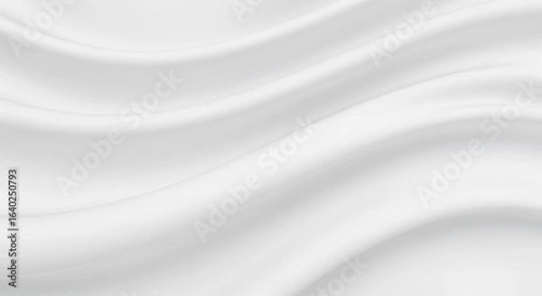 Fototapeta White silky smooth wave texture, AI generated