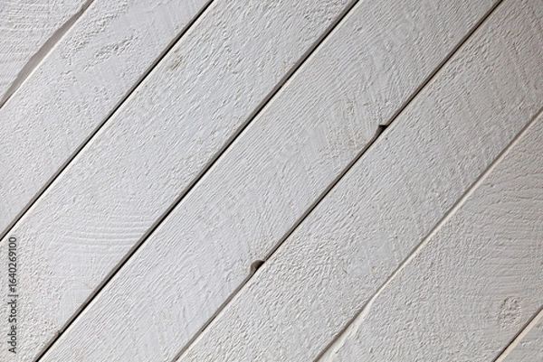 Obraz CopierPublierWhite diagonal wooden planks background texture with natural grain pattern