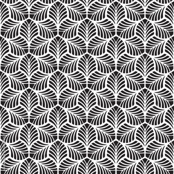 Fototapeta Abstract Seamless Black and White Art Deco Vector Pattern