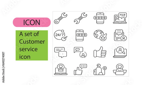 Fototapeta A set of customer service icon