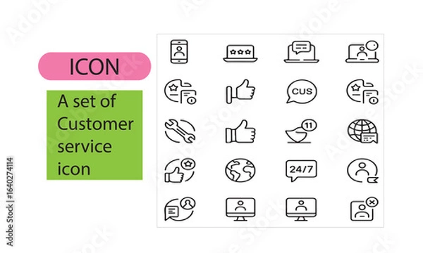 Fototapeta A set of customer service icon