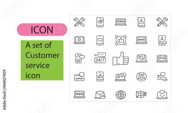 Fototapeta A set of customer service icon