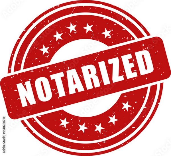 Obraz Notarized red stamp, Stamp round style