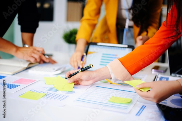 Obraz Business People Planning Strategy Analysis from financial document report, Office Concept