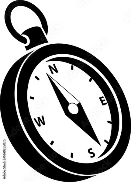 Fototapeta A Black Compass Illustration for Adventure Enthusiasts