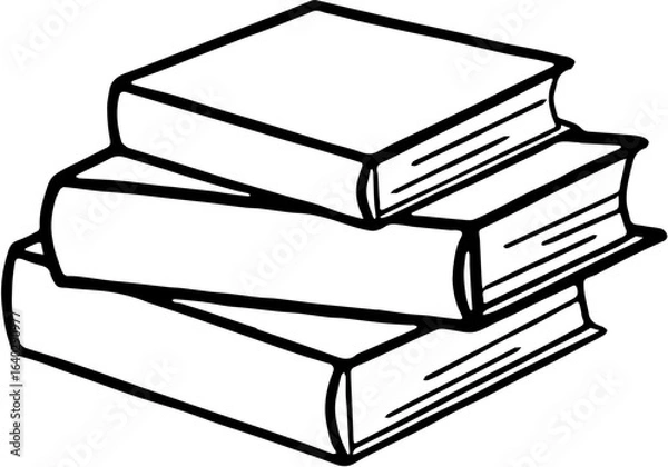 Fototapeta stack of books isolated,Stack of black books silhouette vector, Books icon, Book stack silhouette vector