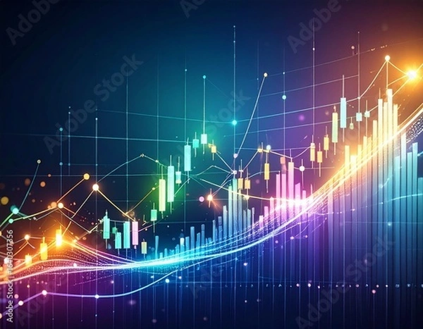 Obraz Generated image
経済を表したカラフルなチャートのイラスト