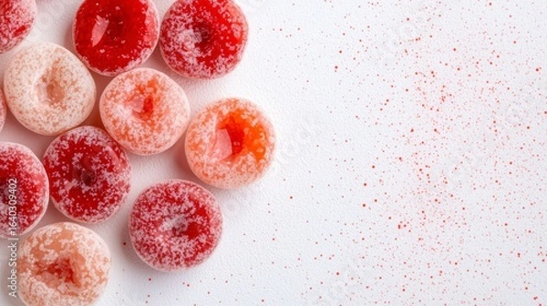 Fototapeta Colorful Sugar Coated Candy Circles for a Sweet and Playful Background Decoration or Dessert Table Styling
