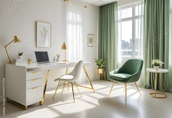 Fototapeta Photo interior modern design room 3d illustration