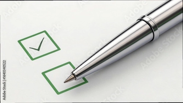 Obraz Pen on Paper with Checkboxes for Tips and ESG Compliance Standards