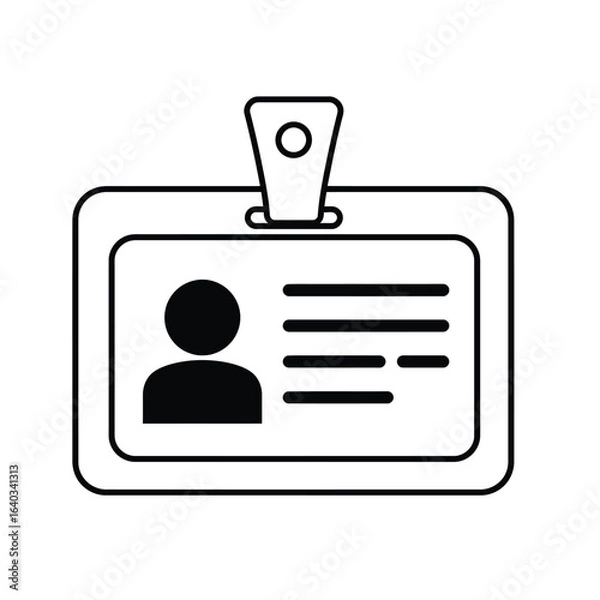 Fototapeta Illustration of an identification card with a photograph and personal information for access control