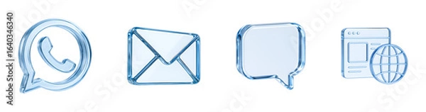 Obraz 3D Glass Graphic Element Set for Design Composition
