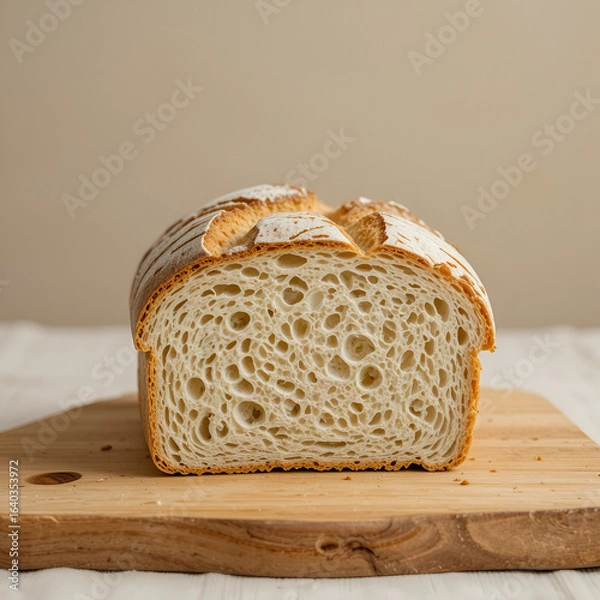 Fototapeta bread in a basket flat lay 