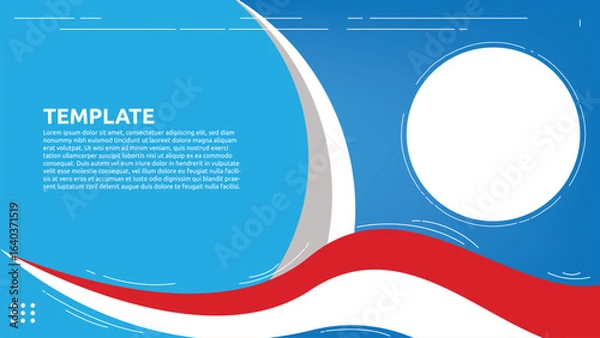 Fototapeta 4K banner template with indonesia flag in blue color background