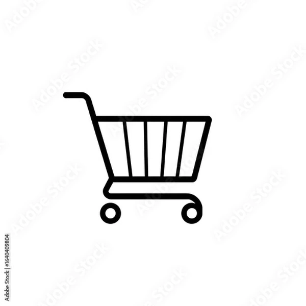 Obraz supermarket cart single icon